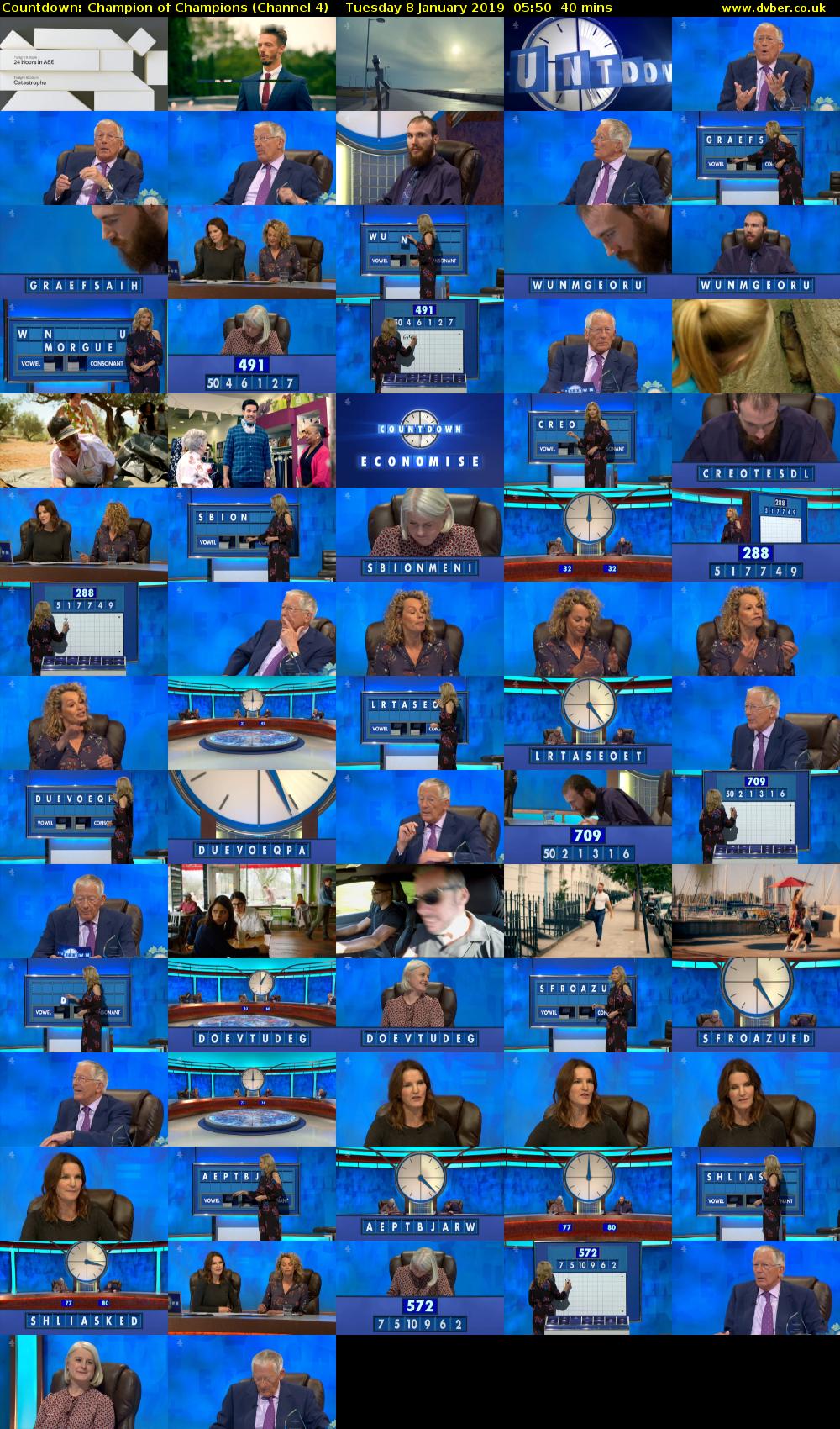 Countdown: Champion of Champions (Channel 4) Tuesday 8 January 2019 05:50 - 06:30