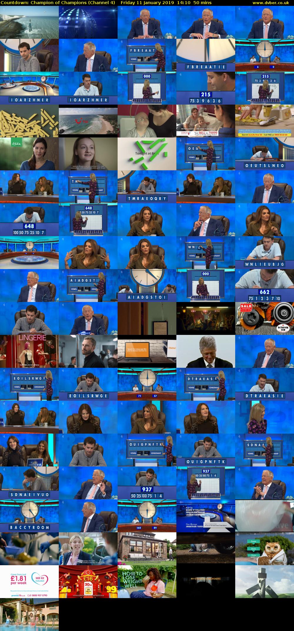 Countdown: Champion of Champions (Channel 4) Friday 11 January 2019 14:10 - 15:00