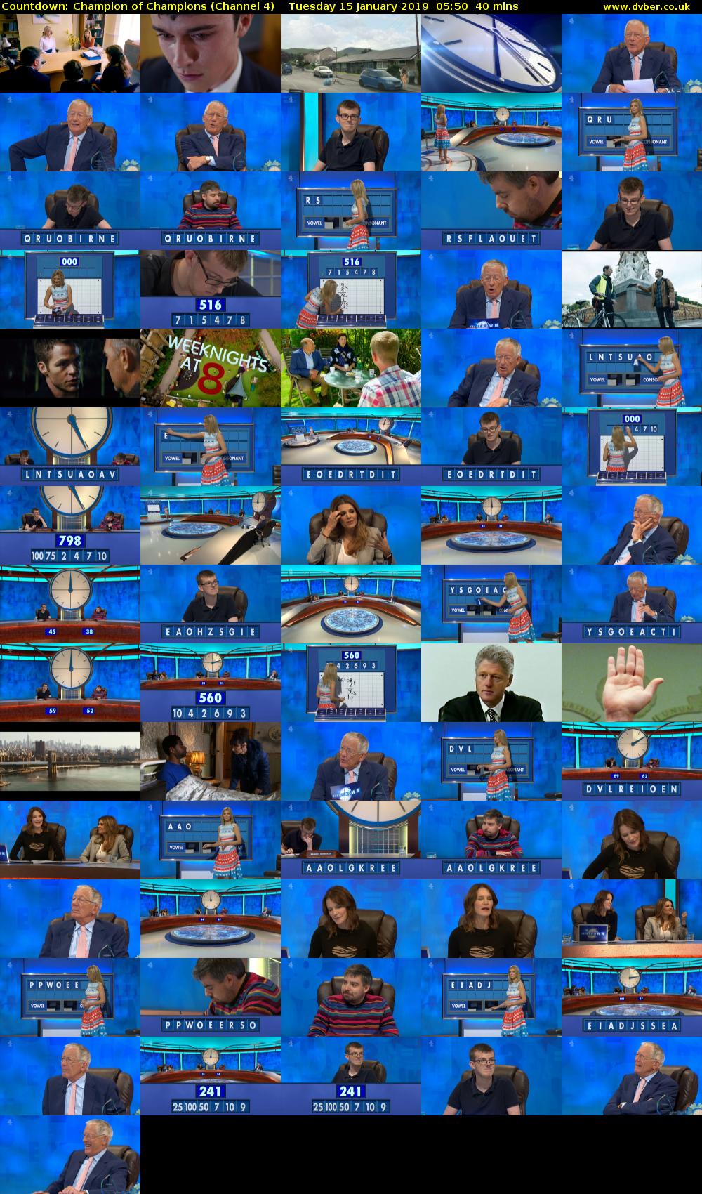 Countdown: Champion of Champions (Channel 4) Tuesday 15 January 2019 05:50 - 06:30