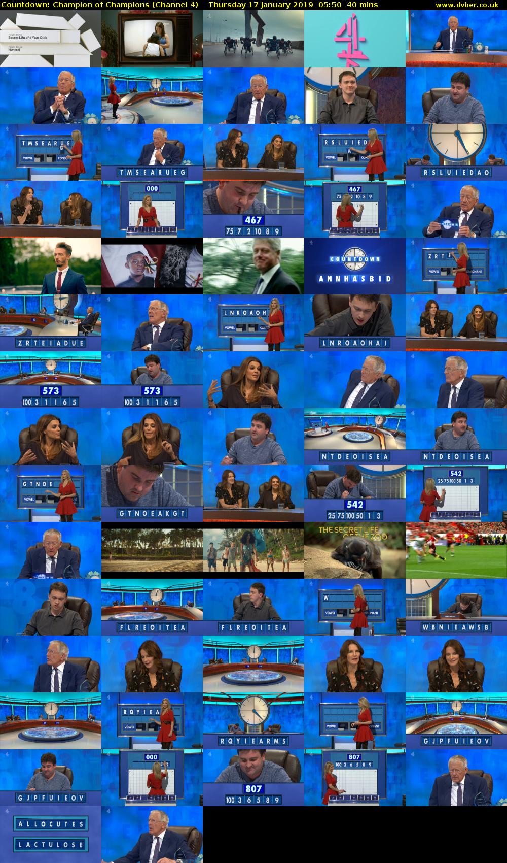 Countdown: Champion of Champions (Channel 4) Thursday 17 January 2019 05:50 - 06:30