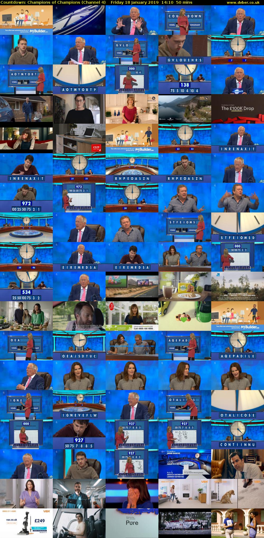 Countdown: Champions of Champions (Channel 4) Friday 18 January 2019 14:10 - 15:00