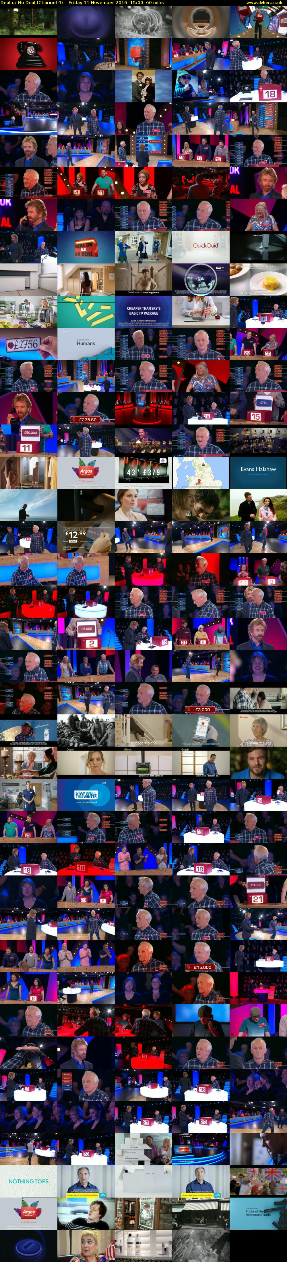 Deal or No Deal (Channel 4) Friday 11 November 2016 15:00 - 16:00