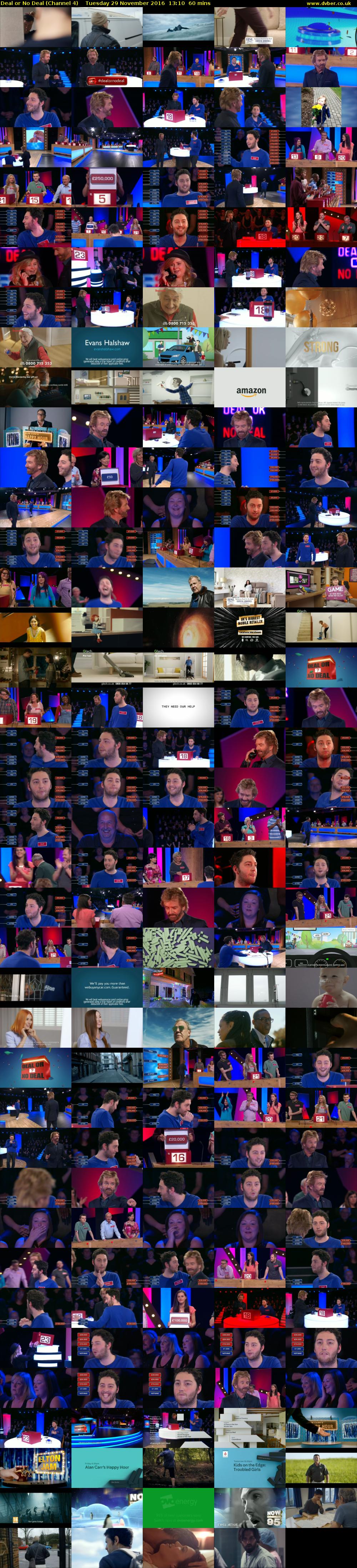 Deal or No Deal (Channel 4) Tuesday 29 November 2016 13:10 - 14:10