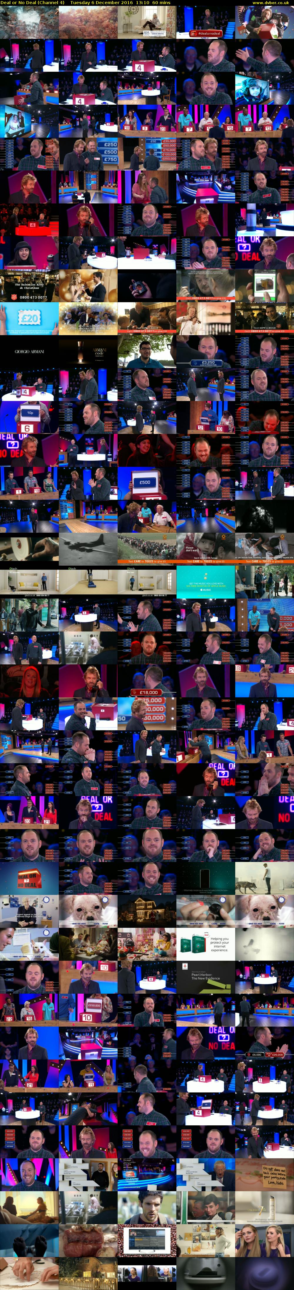 Deal or No Deal (Channel 4) Tuesday 6 December 2016 13:10 - 14:10