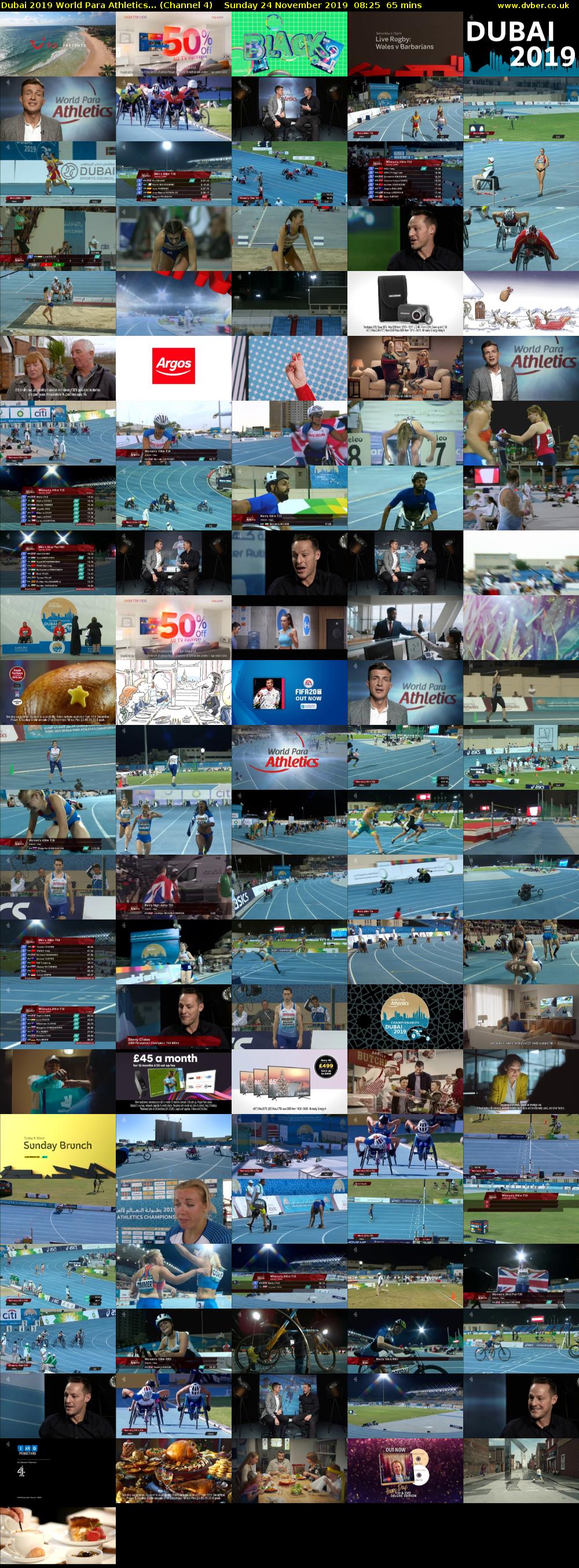 Dubai 2019 World Para Athletics... (Channel 4) Sunday 24 November 2019 08:25 - 09:30