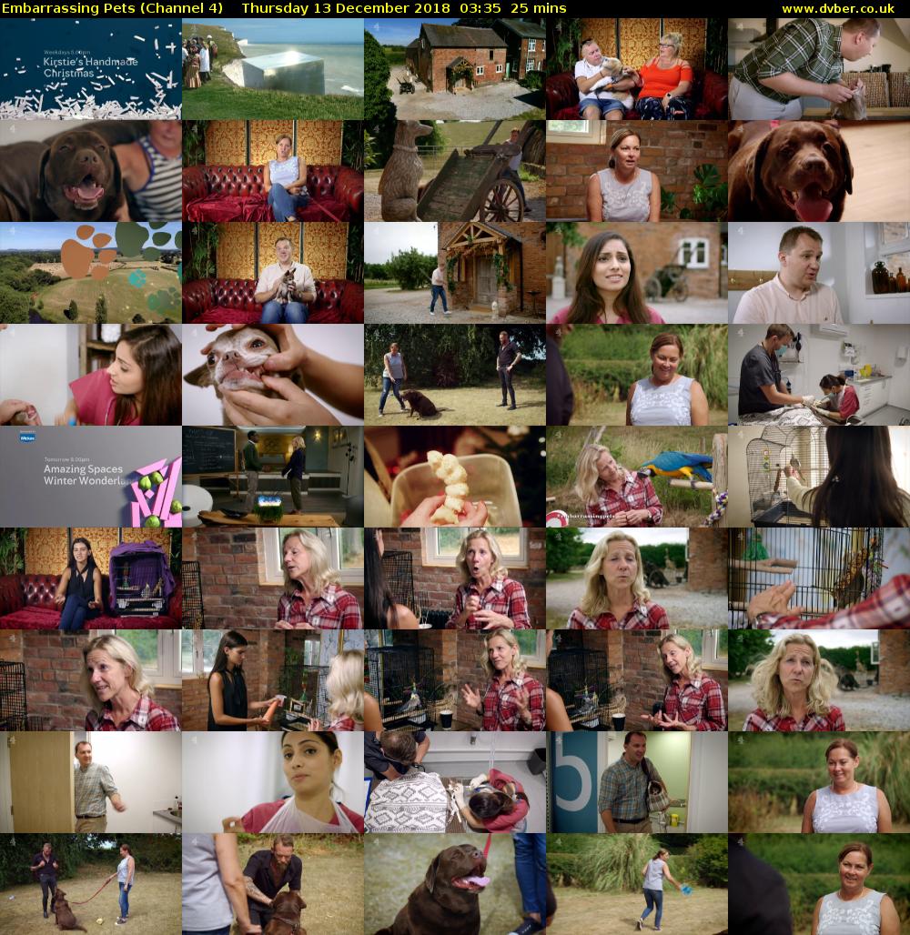 Embarrassing Pets (Channel 4) Thursday 13 December 2018 03:35 - 04:00