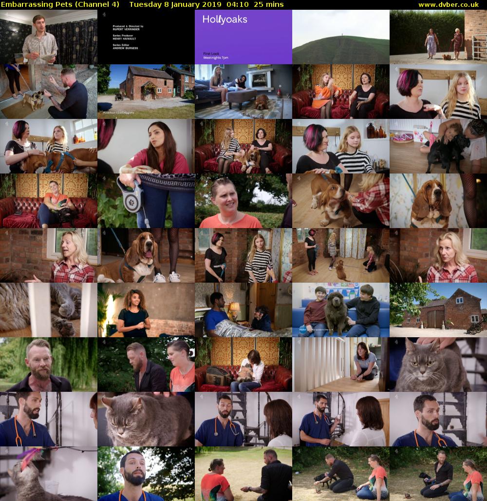 Embarrassing Pets (Channel 4) Tuesday 8 January 2019 04:10 - 04:35