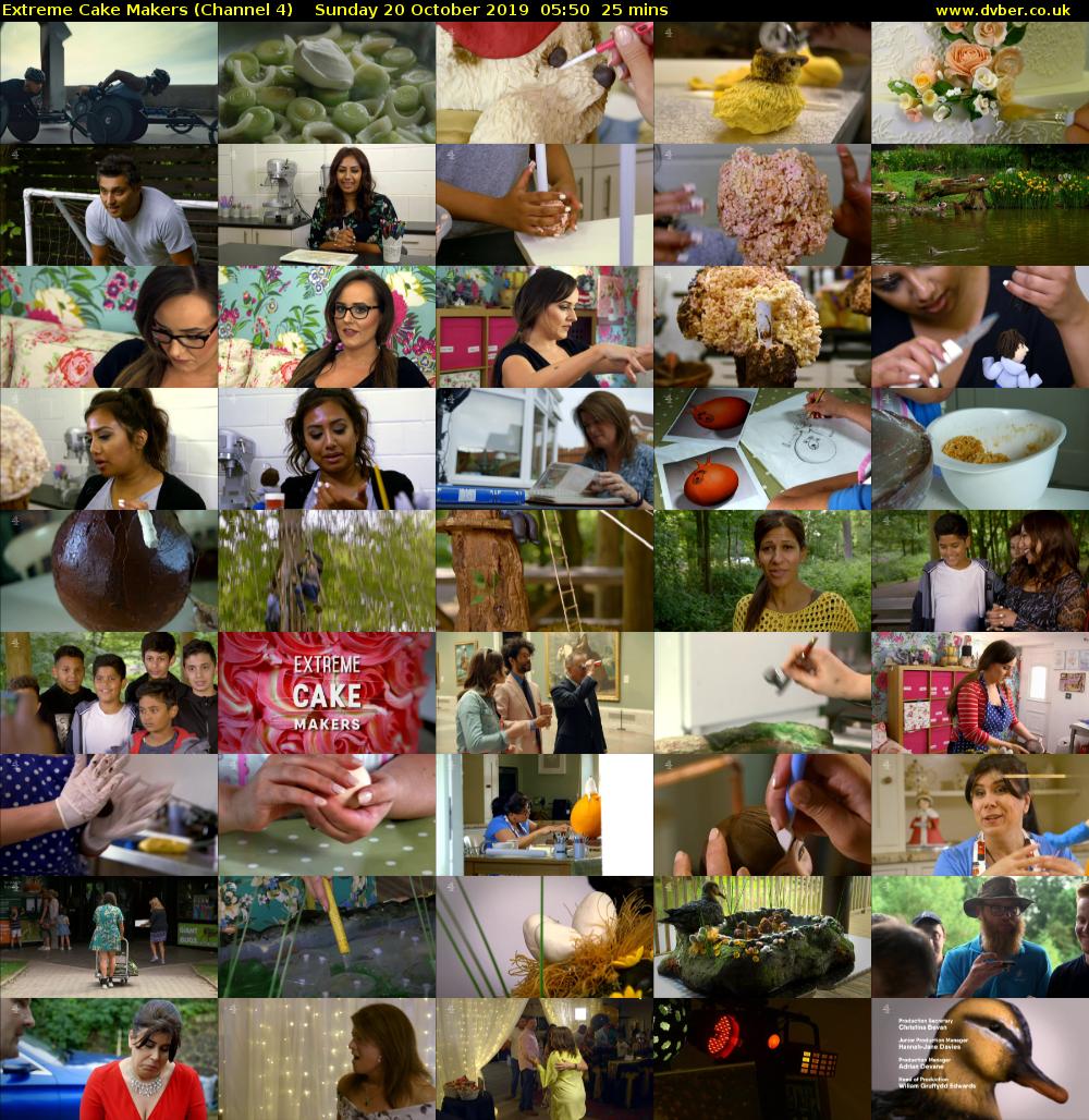 Extreme Cake Makers (Channel 4) Sunday 20 October 2019 05:50 - 06:15