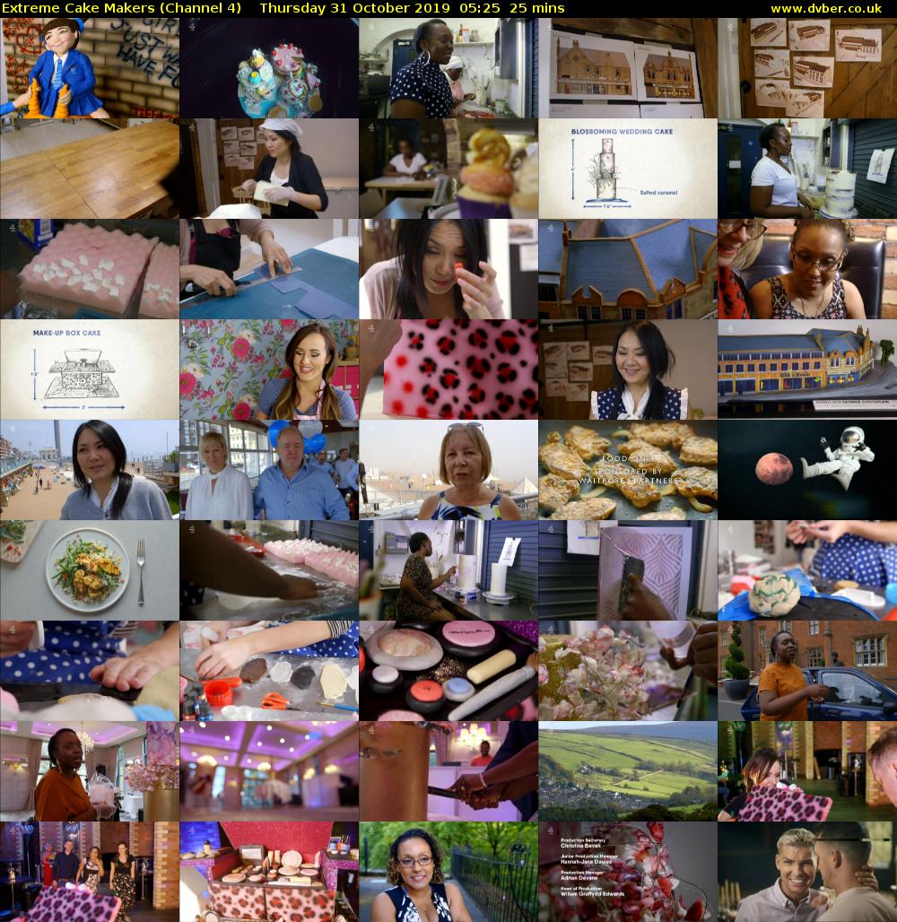 Extreme Cake Makers (Channel 4) Thursday 31 October 2019 05:25 - 05:50