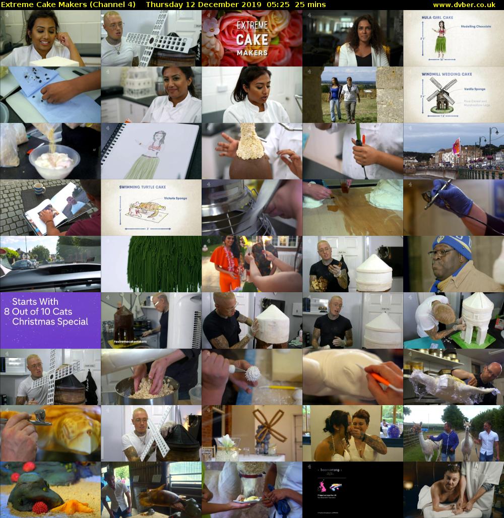 Extreme Cake Makers (Channel 4) Thursday 12 December 2019 05:25 - 05:50