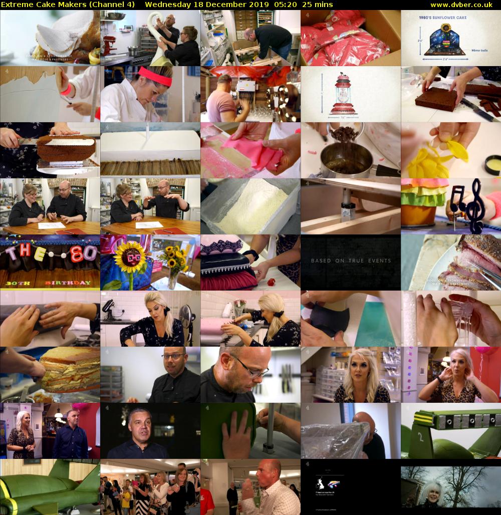 Extreme Cake Makers (Channel 4) Wednesday 18 December 2019 05:20 - 05:45