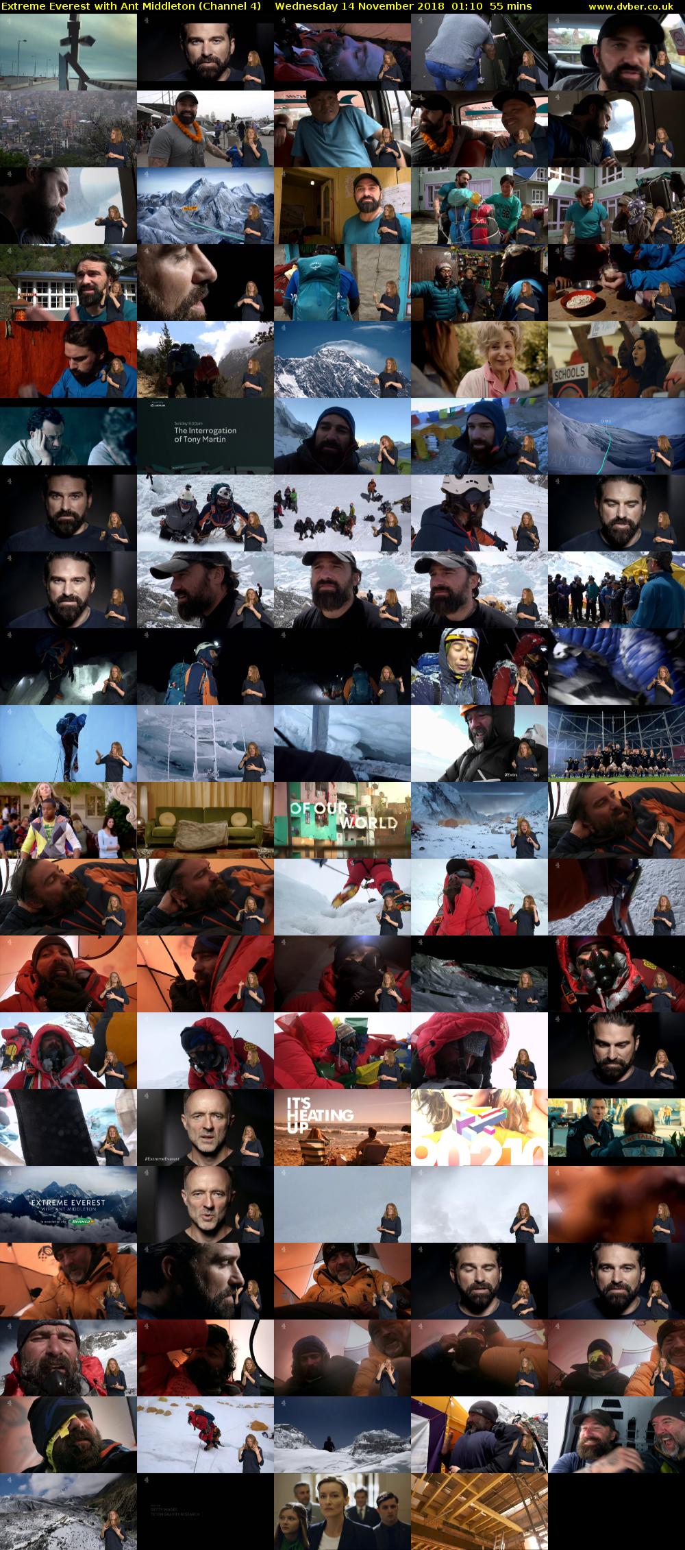 Extreme Everest with Ant Middleton (Channel 4) Wednesday 14 November 2018 01:10 - 02:05