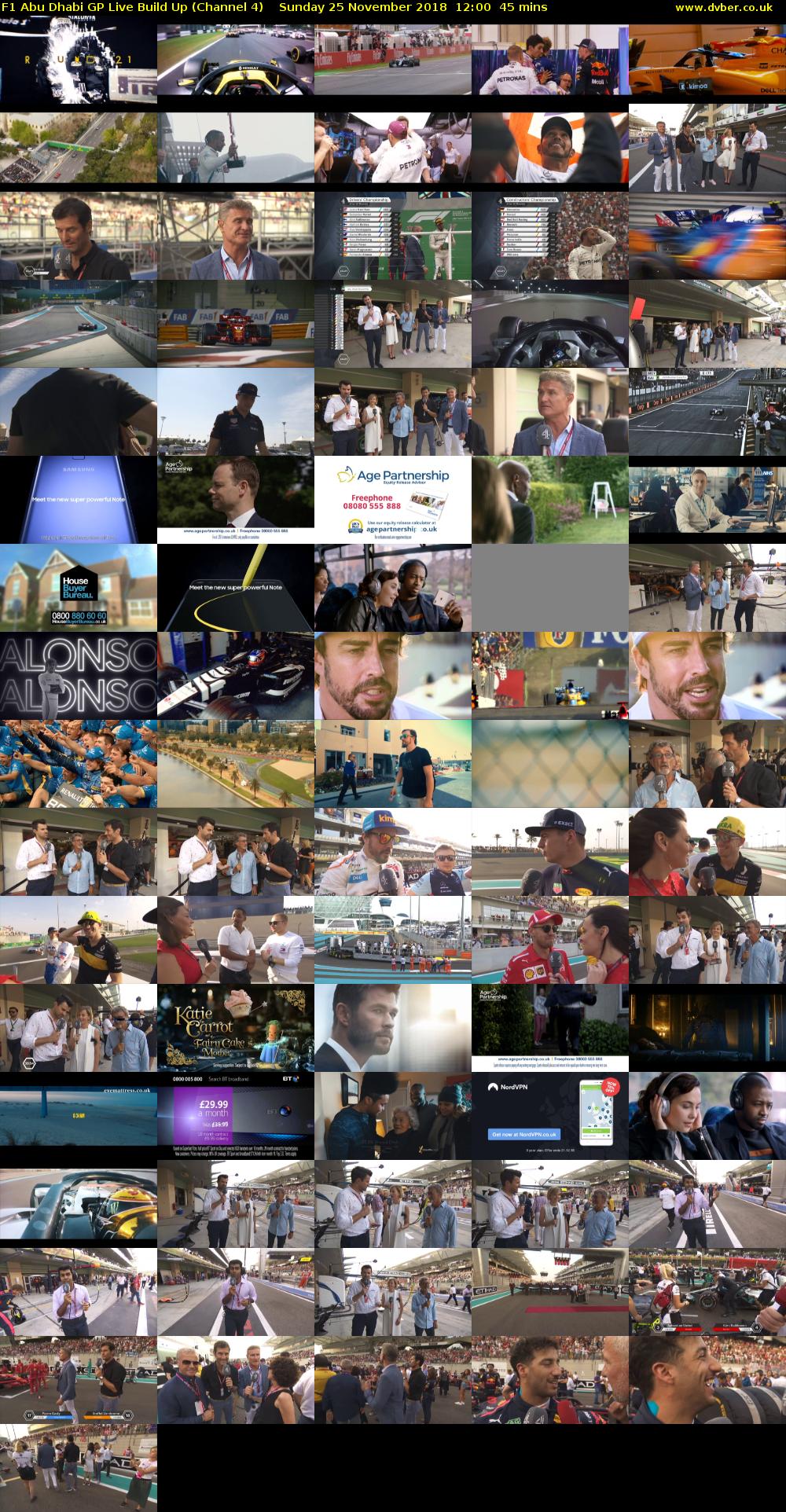 F1 Abu Dhabi GP Live Build Up (Channel 4) Sunday 25 November 2018 12:00 - 12:45