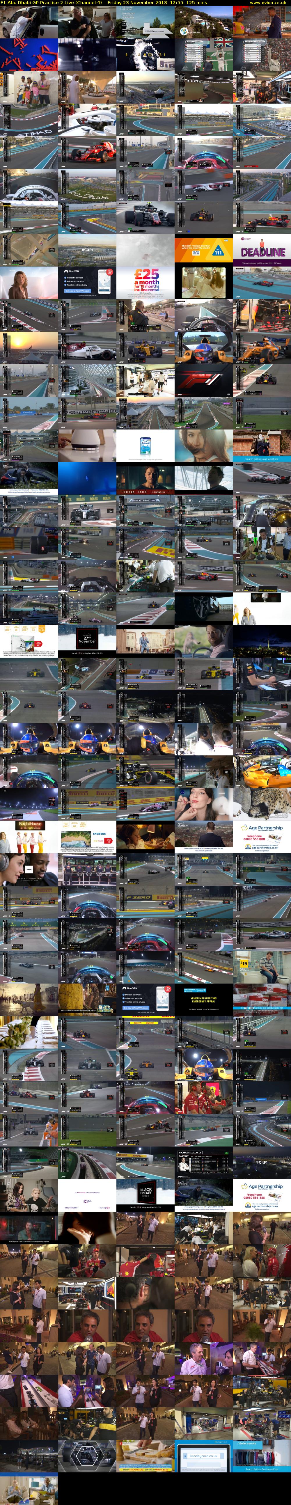 F1 Abu Dhabi GP Practice 2 Live (Channel 4) Friday 23 November 2018 12:55 - 15:00