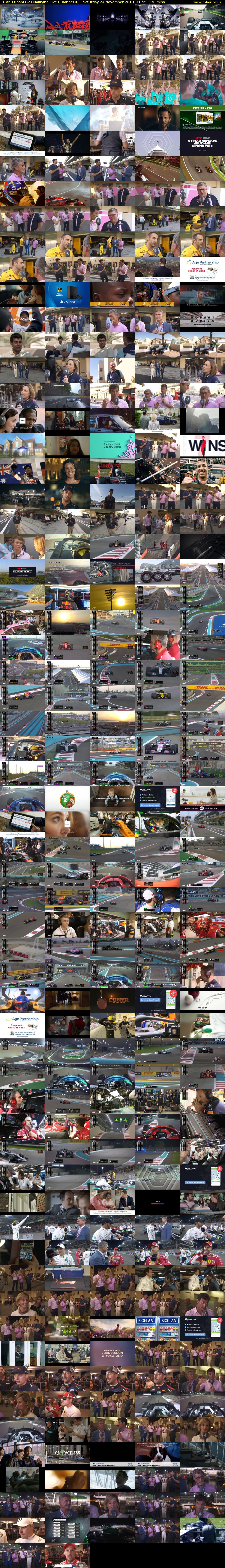 F1 Abu Dhabi GP Qualifying Live (Channel 4) Saturday 24 November 2018 11:55 - 14:45