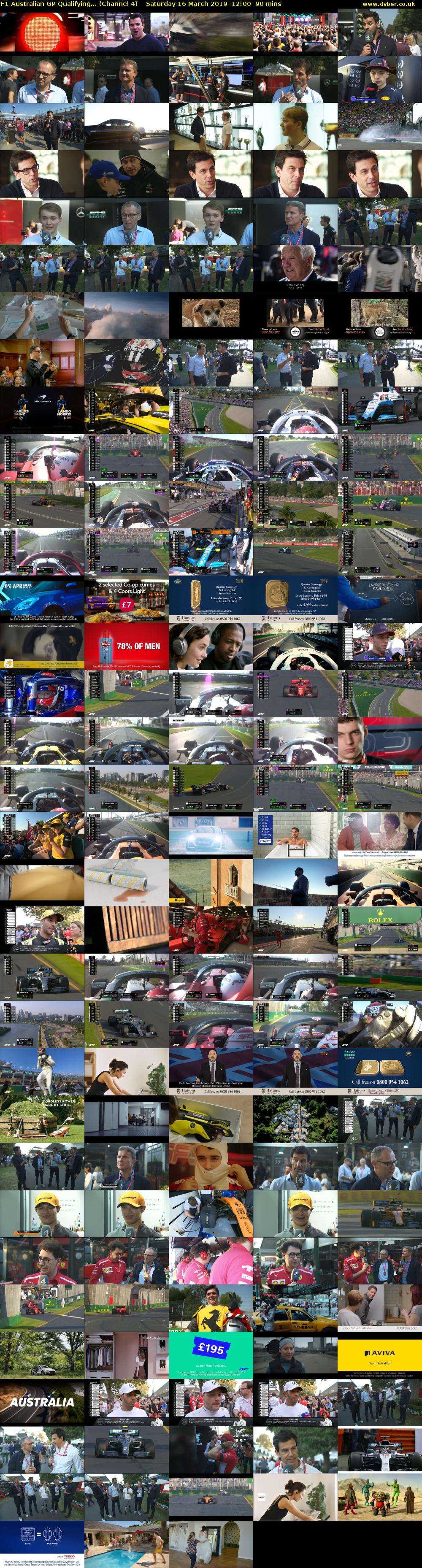 F1 Australian GP Qualifying... (Channel 4) Saturday 16 March 2019 12:00 - 13:30