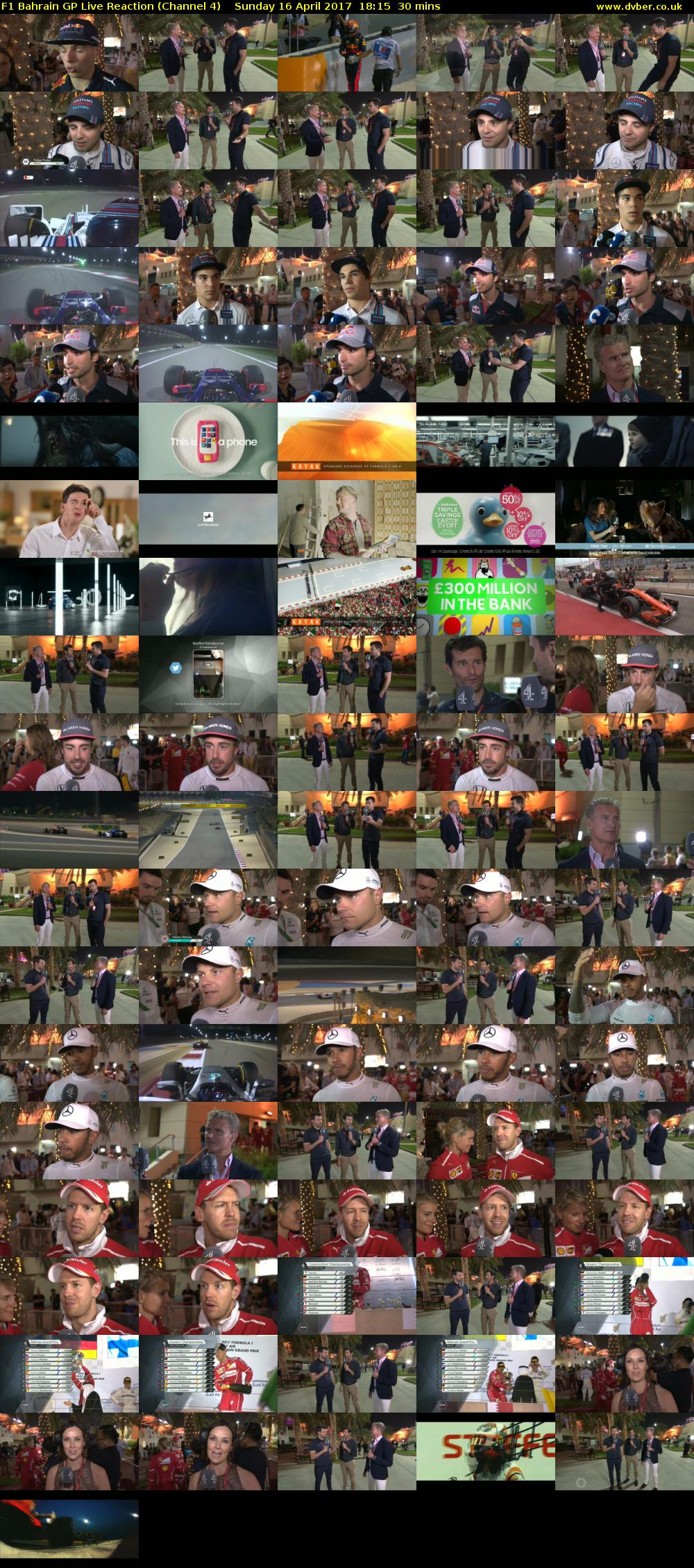 F1 Bahrain GP Live Reaction (Channel 4) Sunday 16 April 2017 18:15 - 18:45