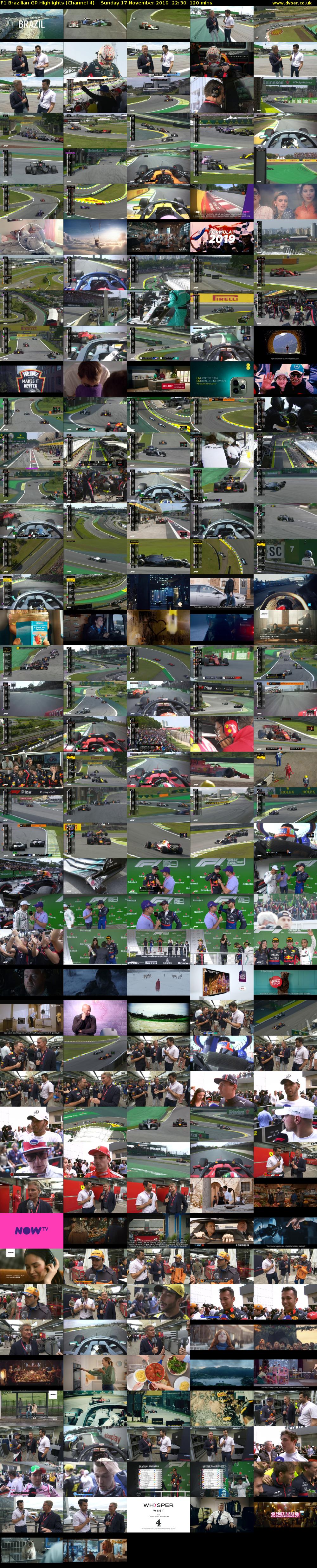 F1 Brazilian GP Highlights (Channel 4) Sunday 17 November 2019 22:30 - 00:30