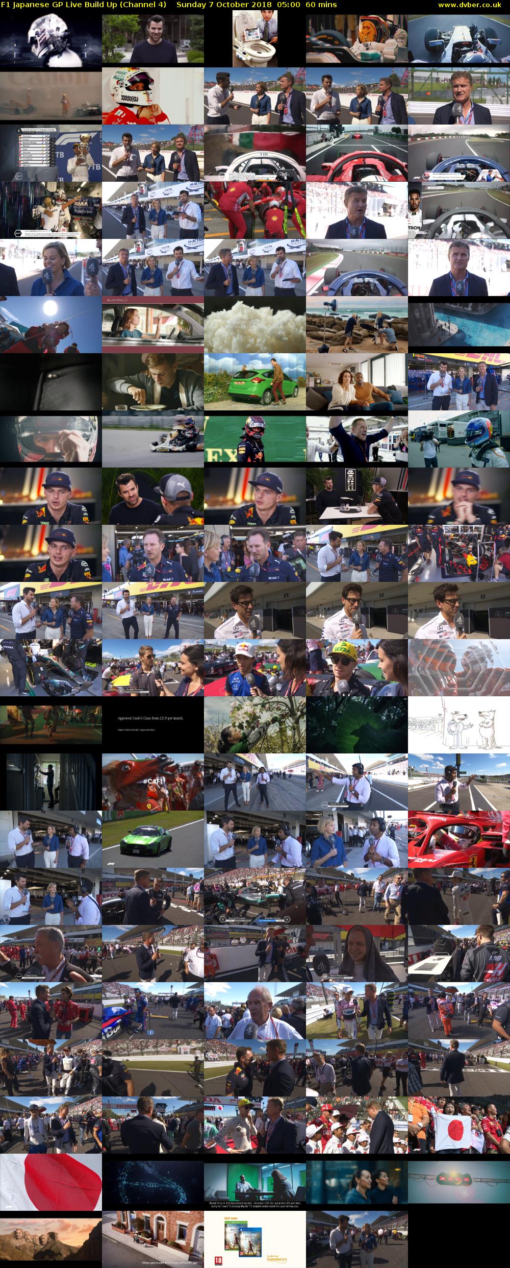 F1 Japanese GP Live Build Up (Channel 4) Sunday 7 October 2018 05:00 - 06:00