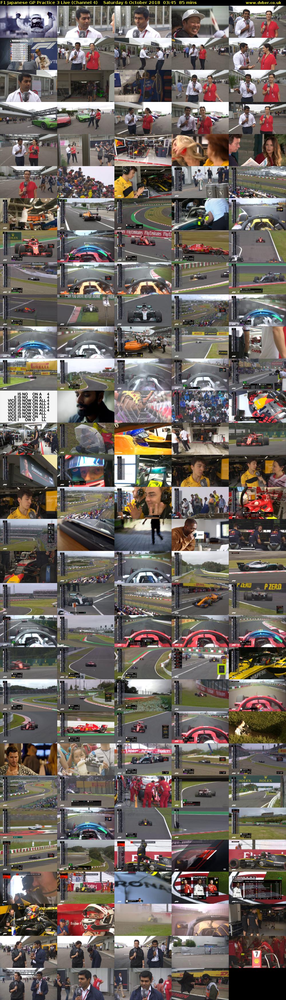 F1 Japanese GP Practice 3 Live (Channel 4) Saturday 6 October 2018 03:45 - 05:10