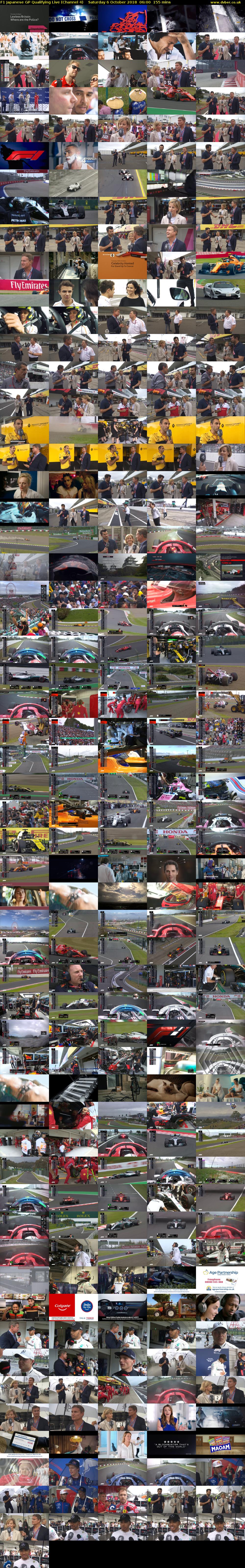 F1 Japanese GP Qualifying Live (Channel 4) Saturday 6 October 2018 06:00 - 08:35