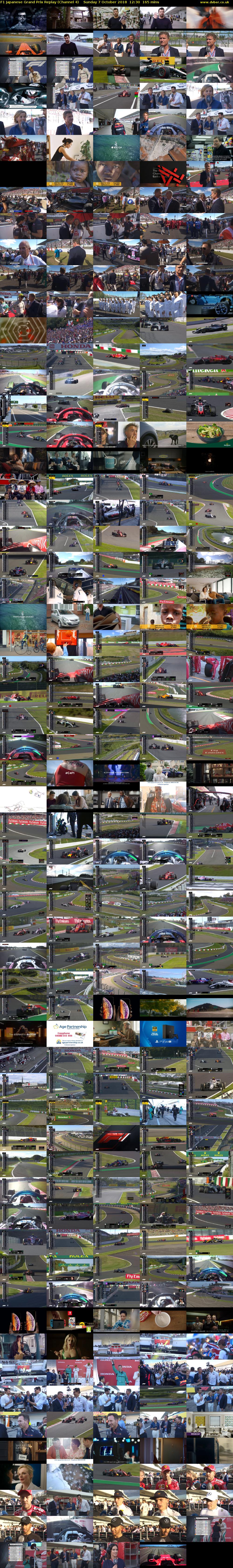 F1 Japanese Grand Prix Replay (Channel 4) Sunday 7 October 2018 12:30 - 15:15