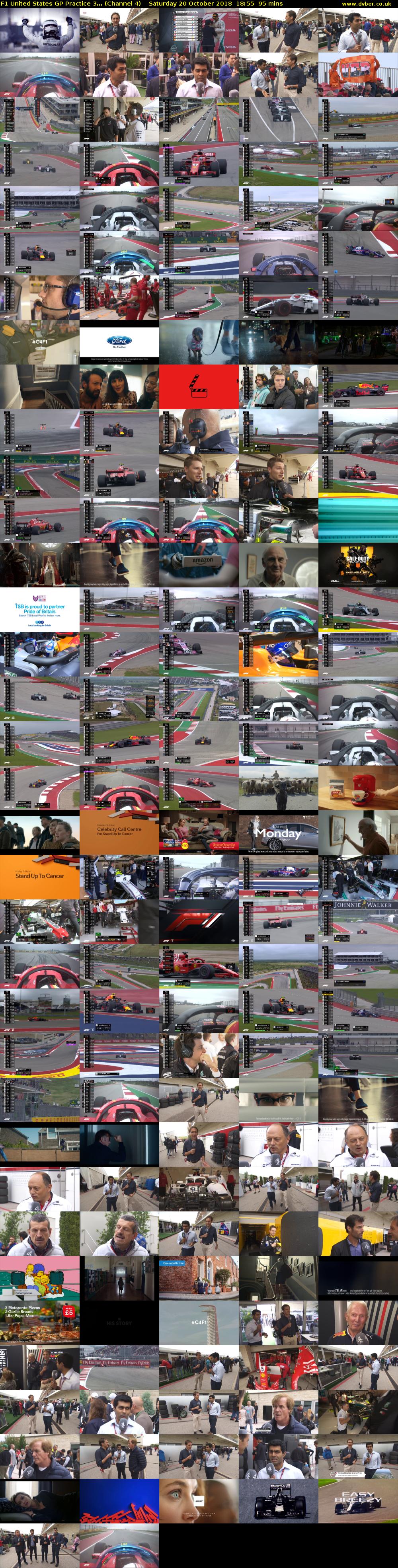 F1 United States GP Practice 3... (Channel 4) Saturday 20 October 2018 18:55 - 20:30