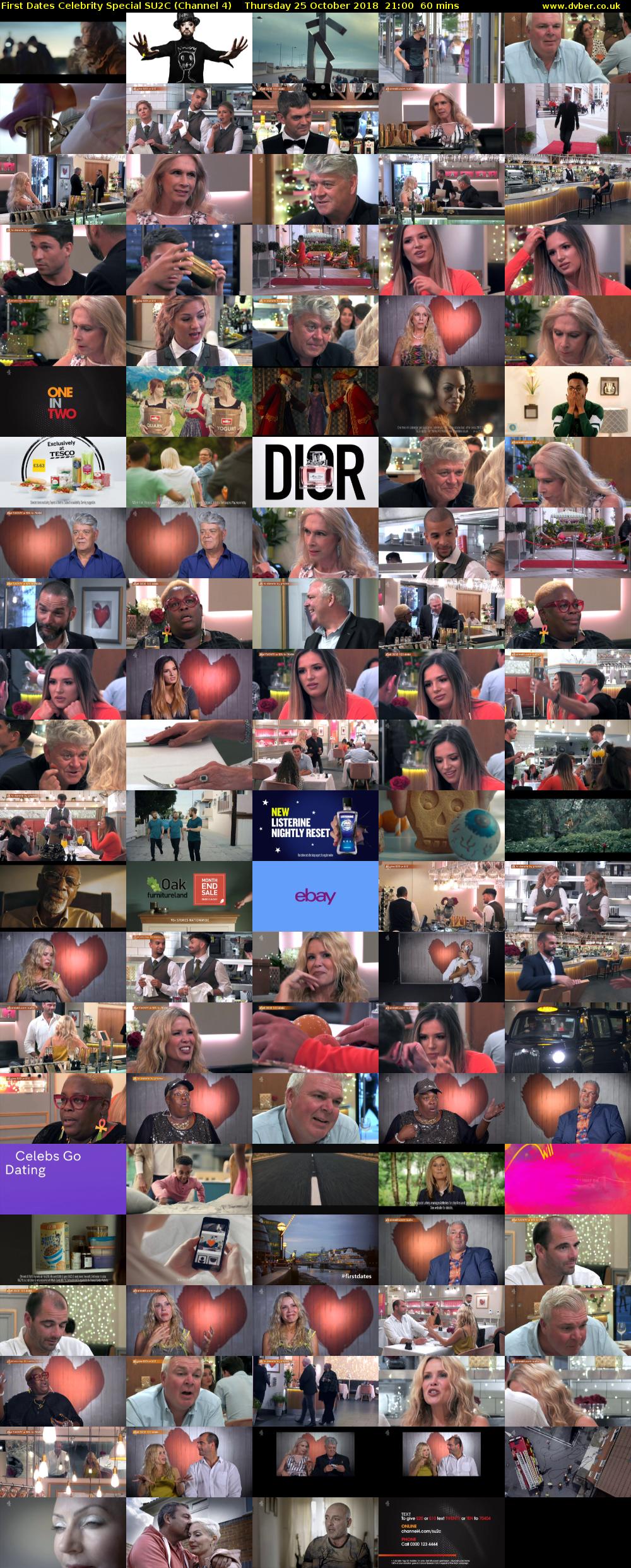 First Dates Celebrity Special SU2C (Channel 4) Thursday 25 October 2018 21:00 - 22:00