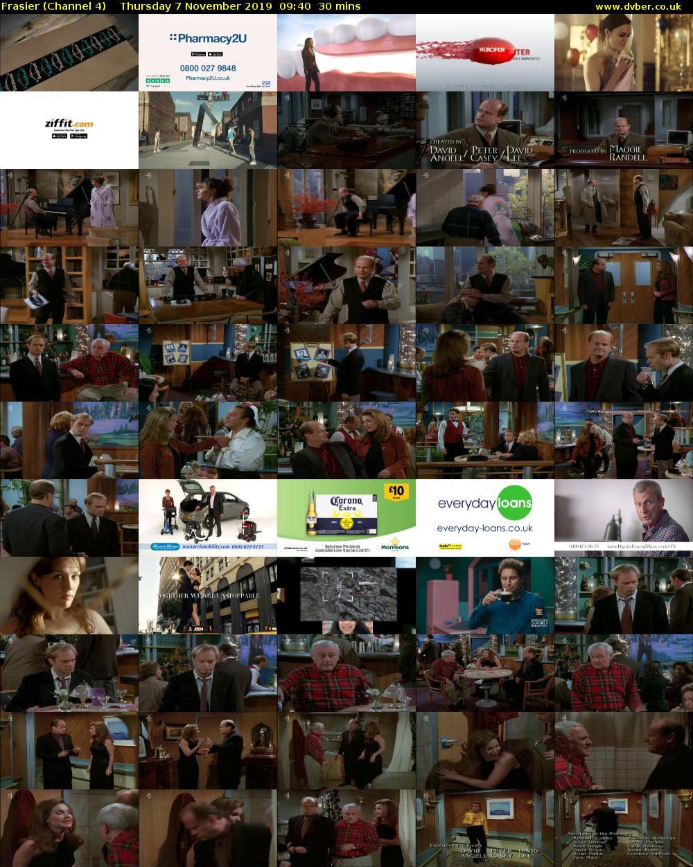 Frasier (Channel 4) Thursday 7 November 2019 09:40 - 10:10