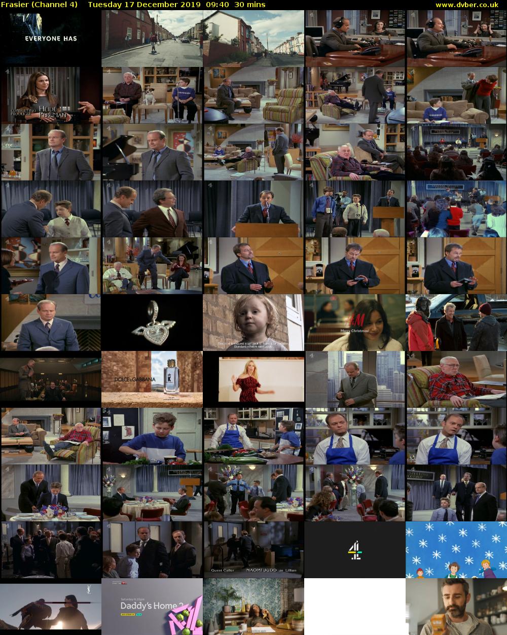 Frasier (Channel 4) Tuesday 17 December 2019 09:40 - 10:10