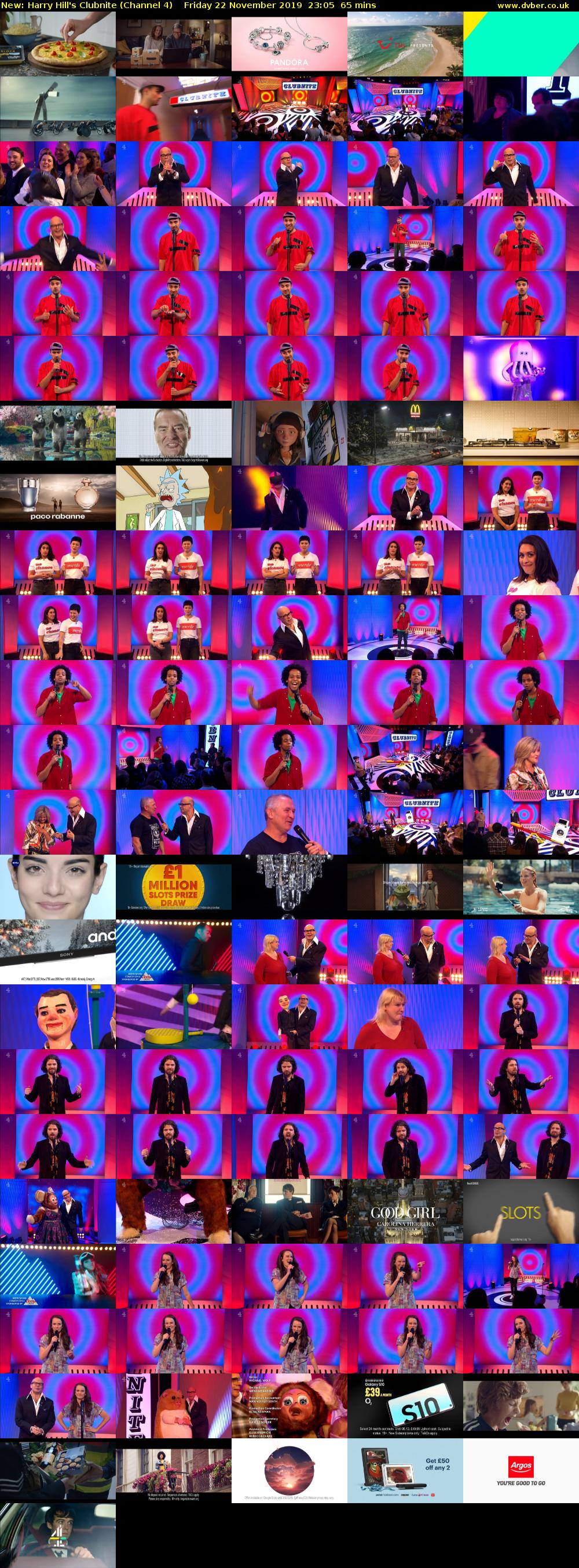 Harry Hill's Clubnite (Channel 4) Friday 22 November 2019 23:05 - 00:10