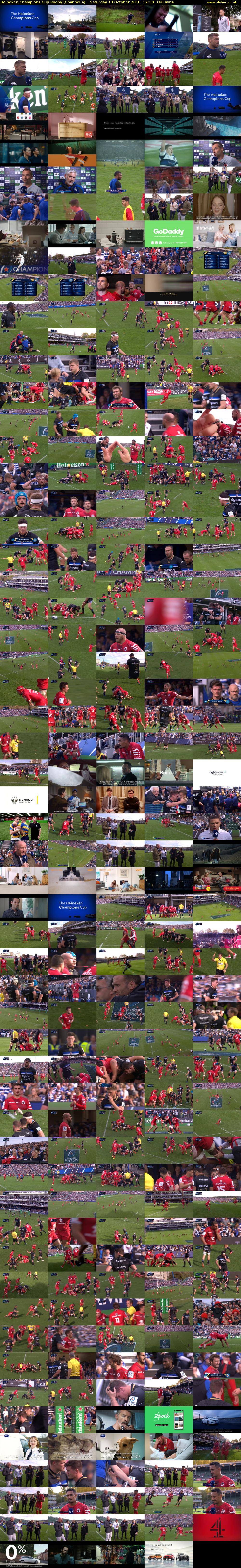 Heineken Champions Cup Rugby (Channel 4) Saturday 13 October 2018 12:30 - 15:10