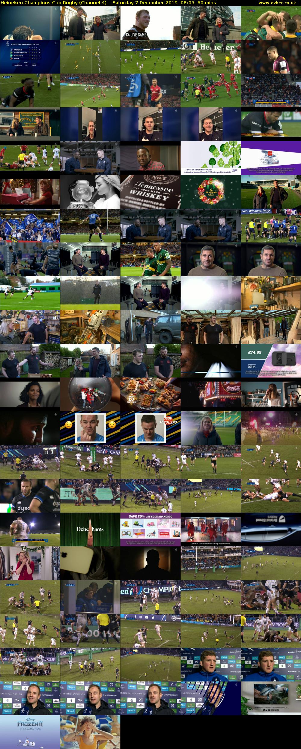 Heineken Champions Cup Rugby (Channel 4) Saturday 7 December 2019 08:05 - 09:05