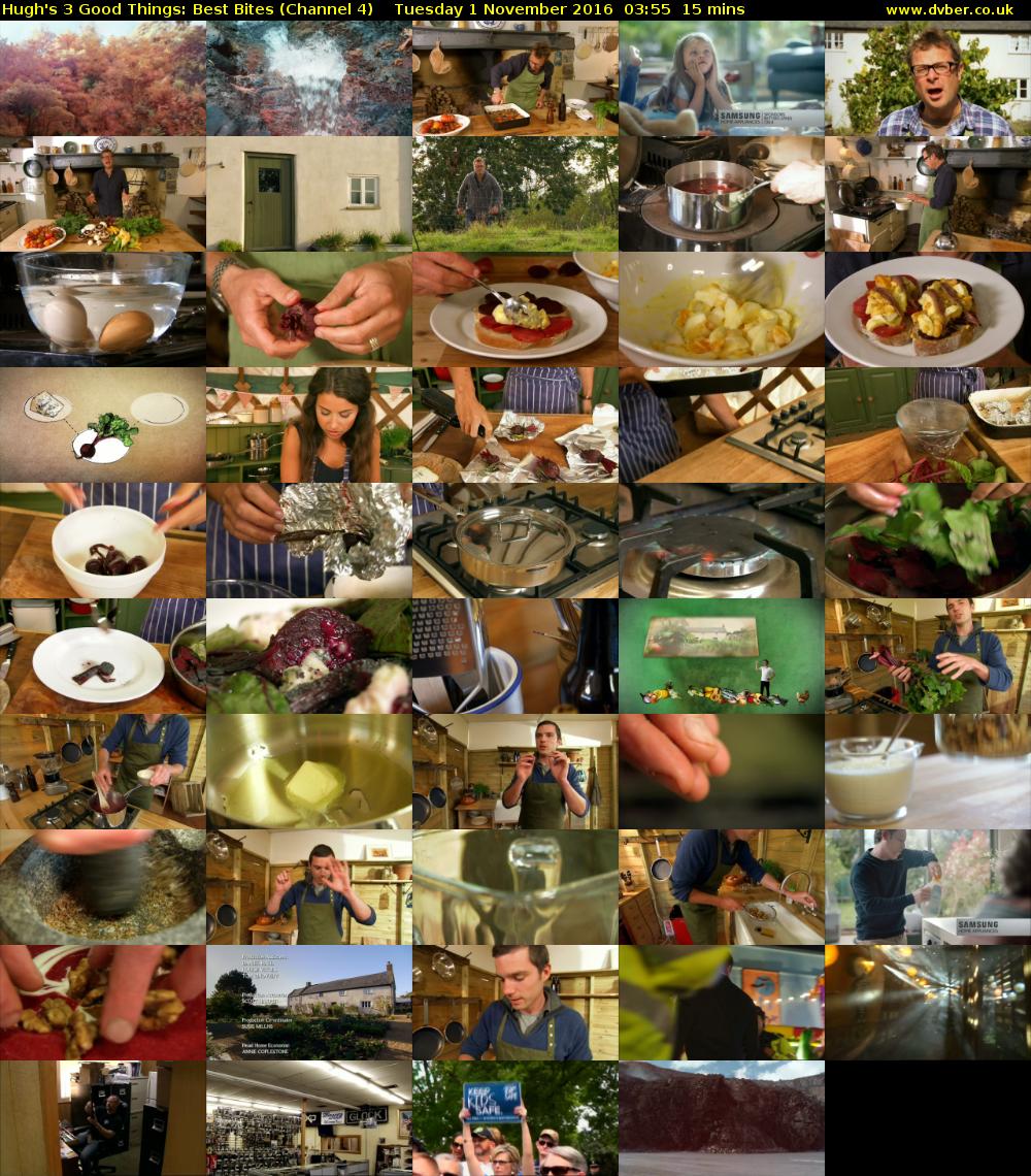 Hugh's 3 Good Things: Best Bites (Channel 4) Tuesday 1 November 2016 03:55 - 04:10
