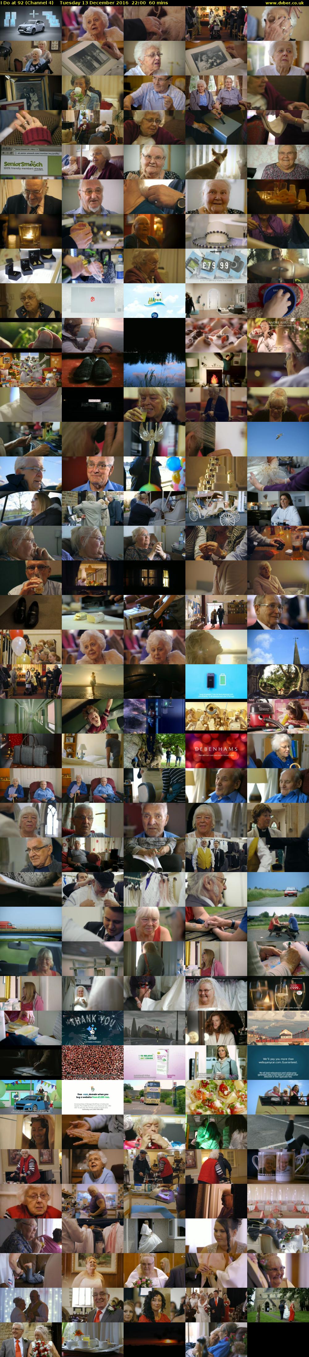 I Do at 92 (Channel 4) Tuesday 13 December 2016 22:00 - 23:00