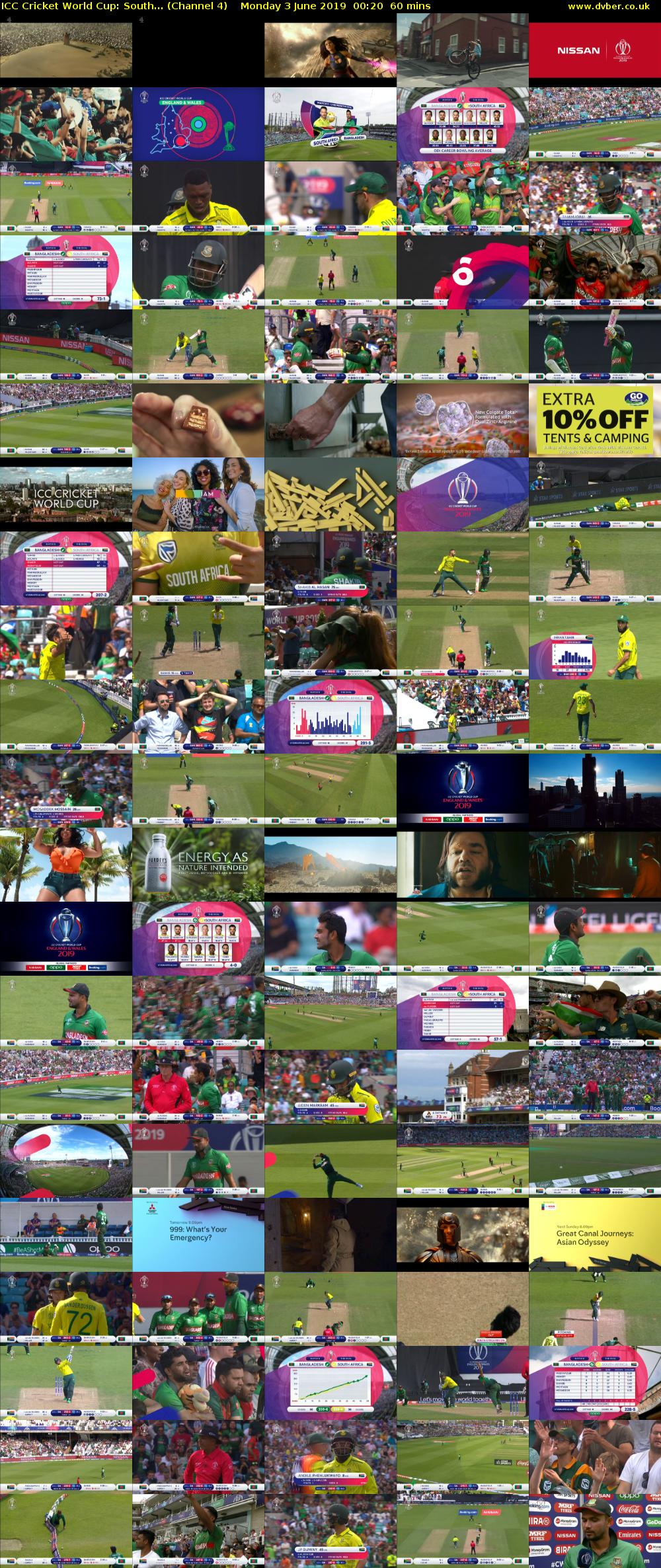ICC Cricket World Cup: South... (Channel 4) Monday 3 June 2019 00:20 - 01:20
