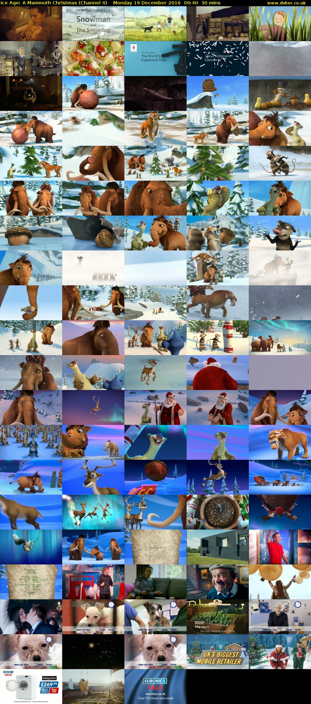 Ice Age: A Mammoth Christmas (Channel 4) Monday 19 December 2016 09:40 - 10:10