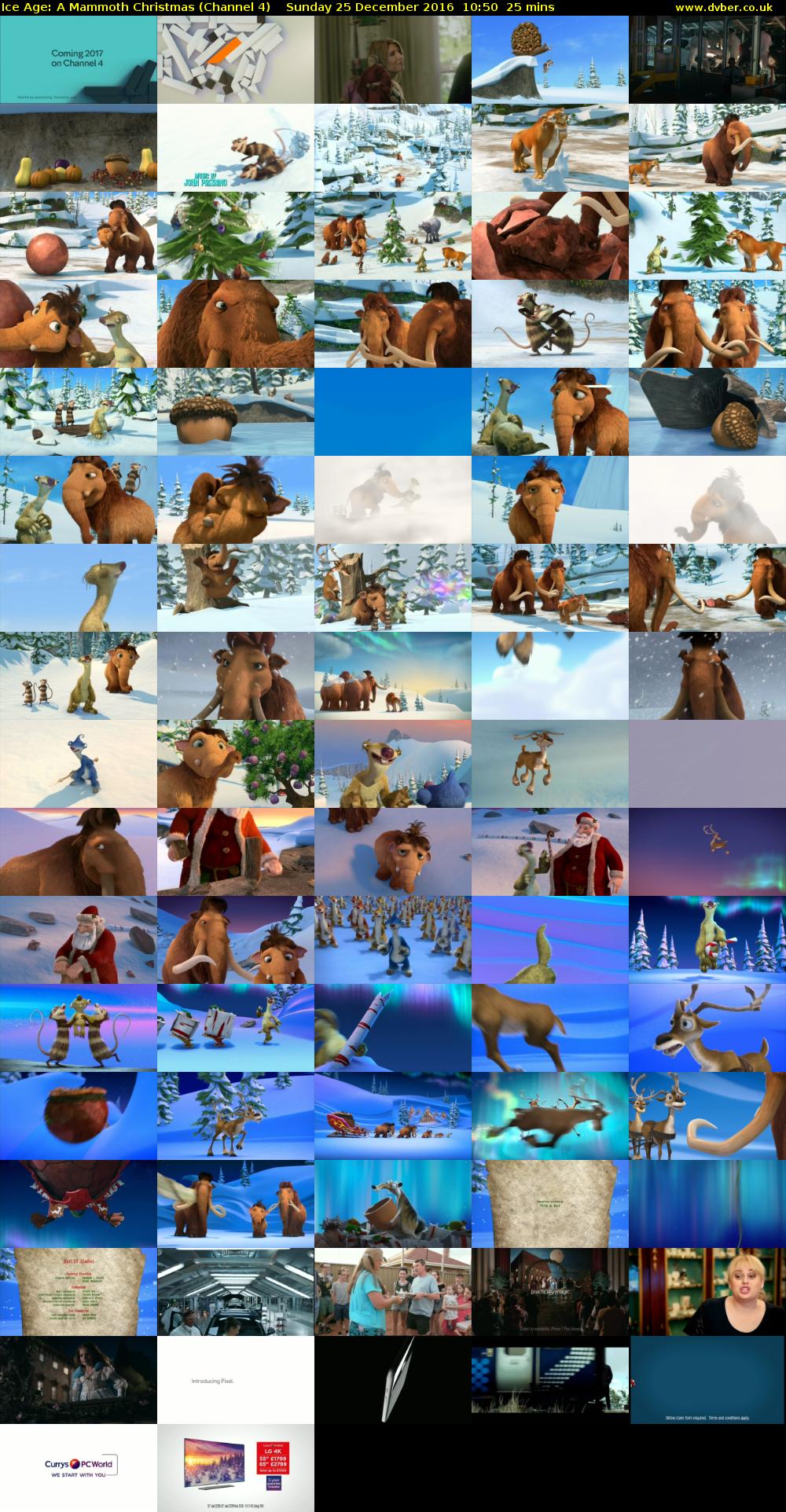 Ice Age: A Mammoth Christmas (Channel 4) Sunday 25 December 2016 10:50 - 11:15