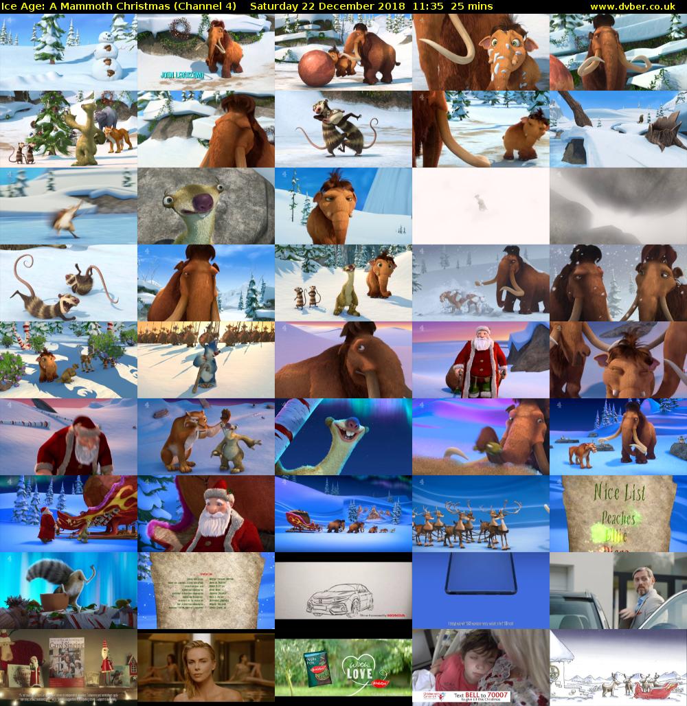 Ice Age: A Mammoth Christmas (Channel 4) Saturday 22 December 2018 11:35 - 12:00