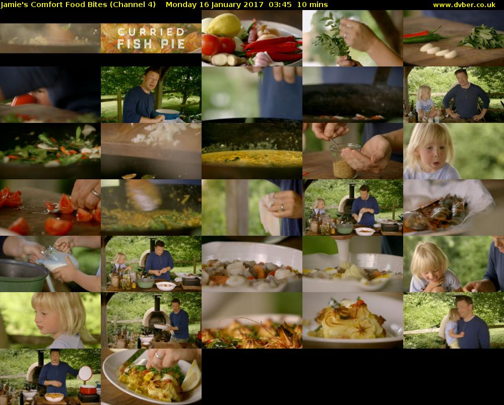 Jamie's Comfort Food Bites (Channel 4) Monday 16 January 2017 03:45 - 03:55