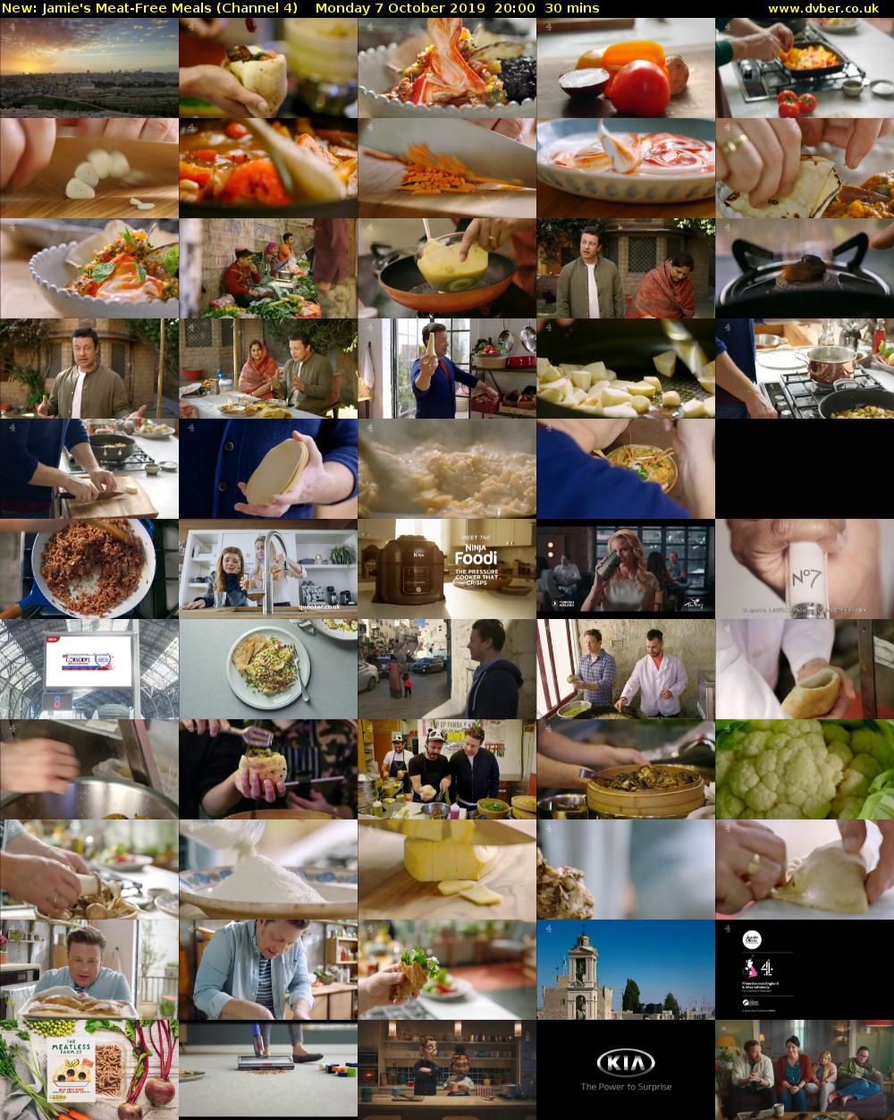 Jamie's Meat-Free Meals (Channel 4) Monday 7 October 2019 20:00 - 20:30
