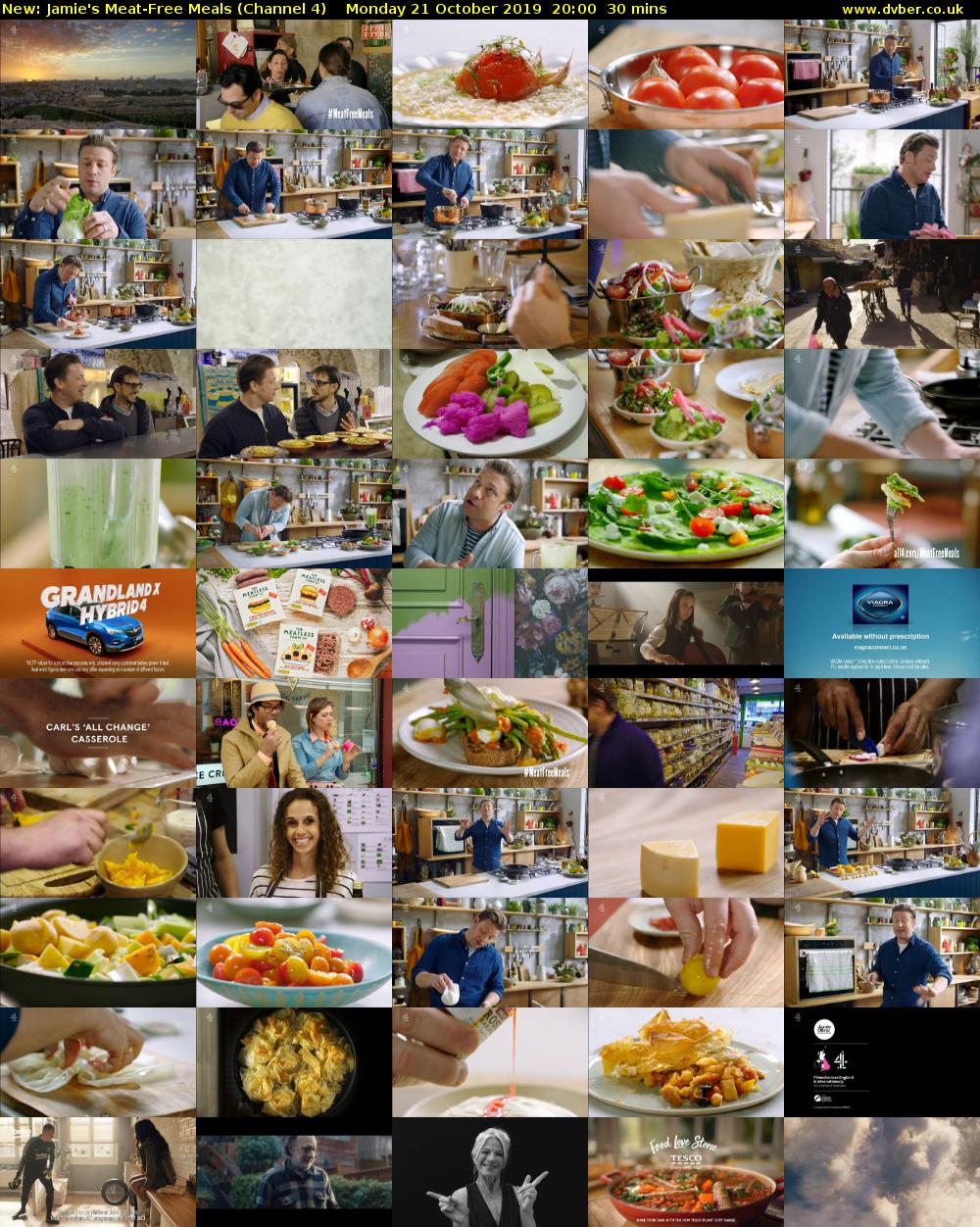 Jamie's Meat-Free Meals (Channel 4) Monday 21 October 2019 20:00 - 20:30