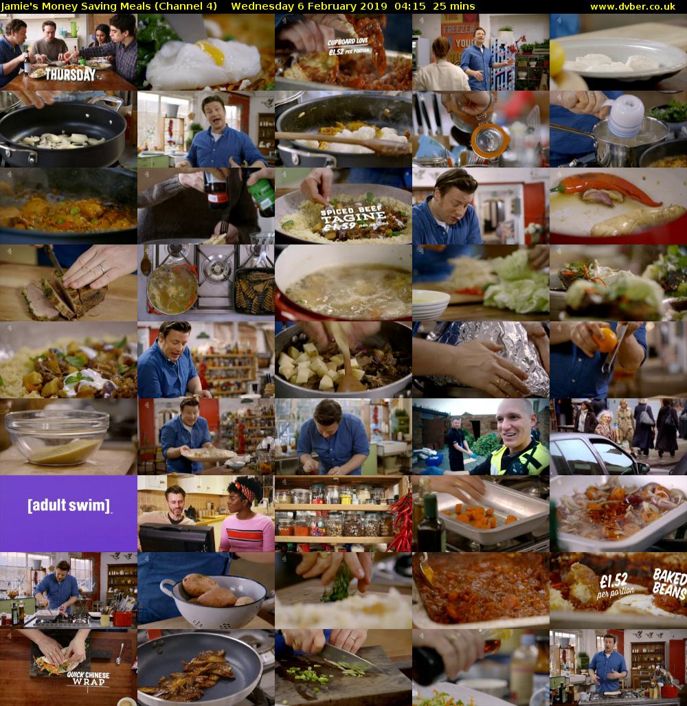 Jamie's Money Saving Meals (Channel 4) Wednesday 6 February 2019 04:15 - 04:40