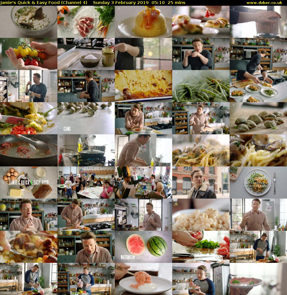 Jamie's Quick & Easy Food (Channel 4) Sunday 3 February 2019 05:10 - 05:35
