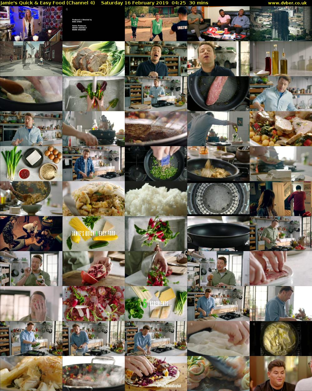 Jamie's Quick & Easy Food (Channel 4) Saturday 16 February 2019 04:25 - 04:55