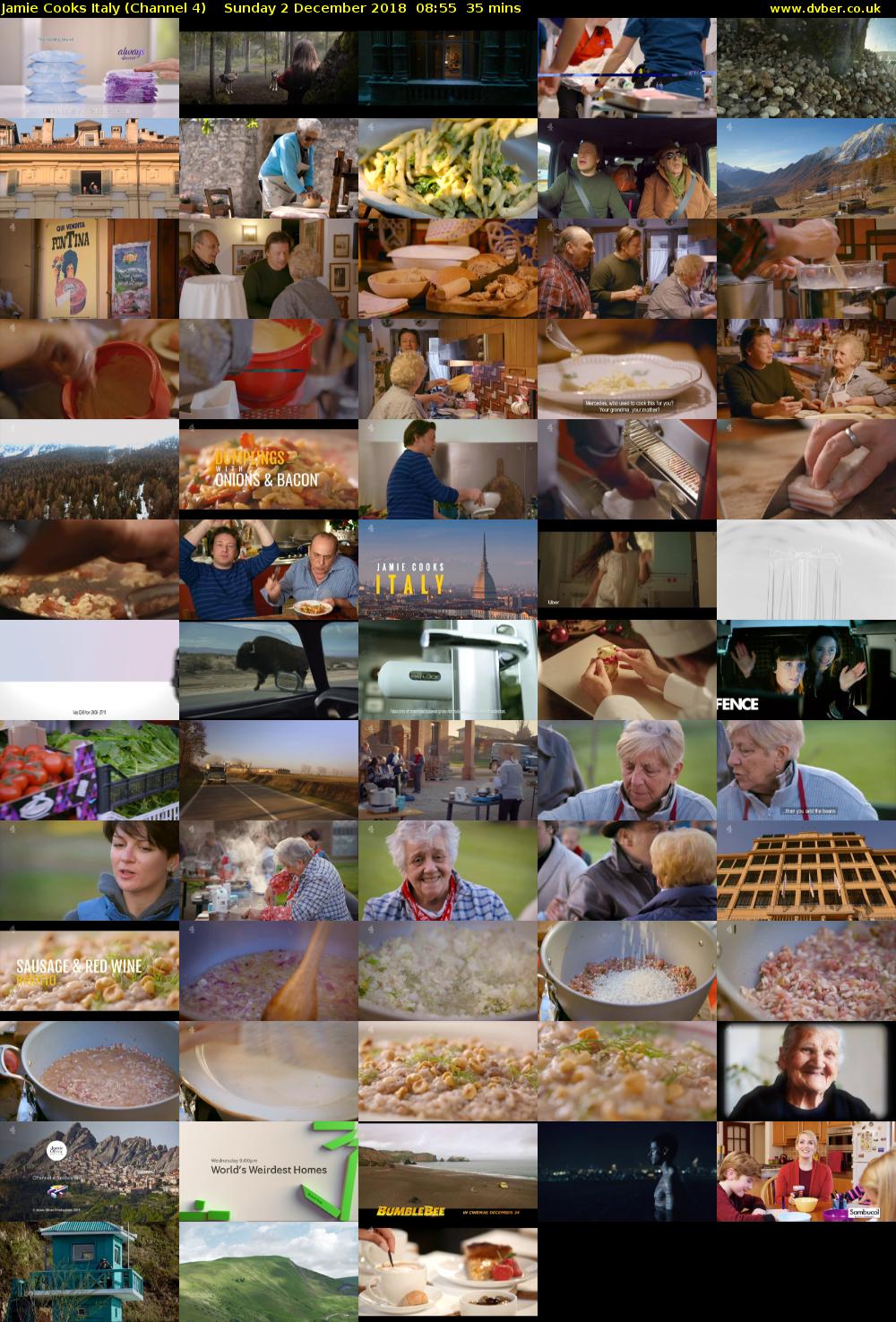 Jamie Cooks Italy (Channel 4) Sunday 2 December 2018 08:55 - 09:30