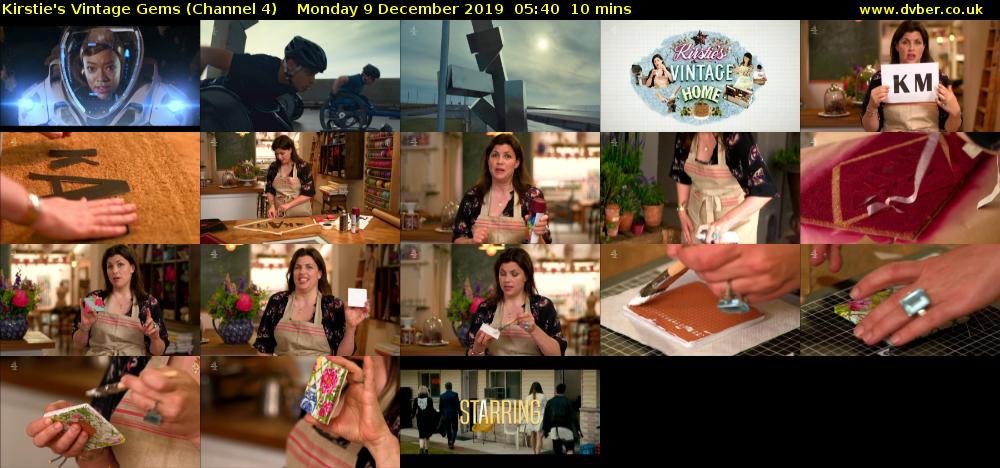 Kirstie's Vintage Gems (Channel 4) Monday 9 December 2019 05:40 - 05:50