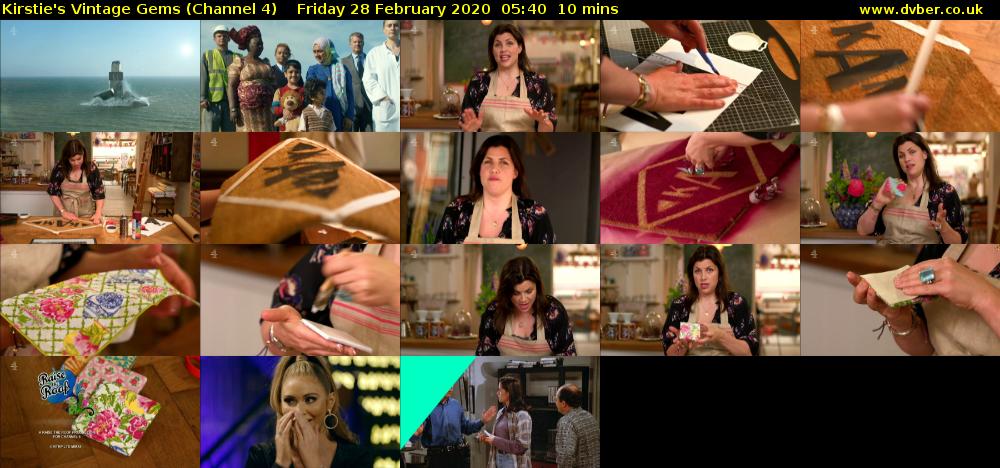 Kirstie's Vintage Gems (Channel 4) Friday 28 February 2020 05:40 - 05:50