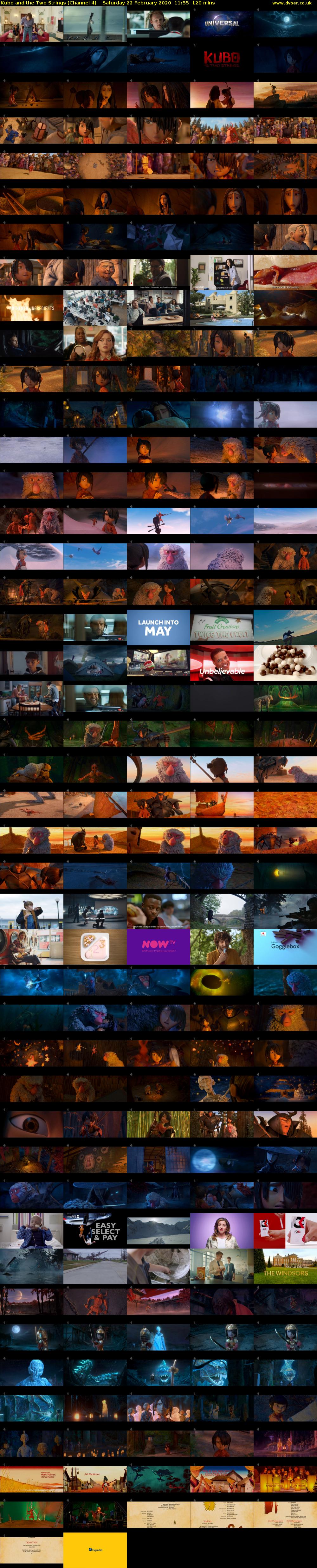 Kubo and the Two Strings (Channel 4) Saturday 22 February 2020 11:55 - 13:55