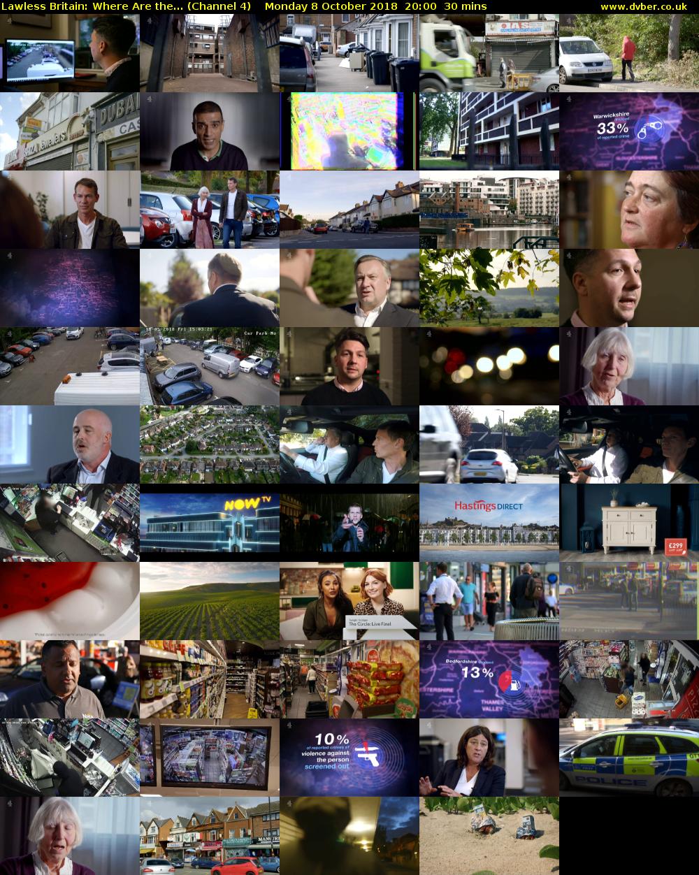 Lawless Britain: Where Are the... (Channel 4) Monday 8 October 2018 20:00 - 20:30